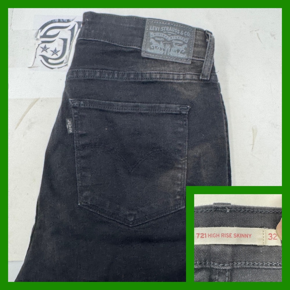 Levi's 721 High Rise‎ Skinny Jeans Black Women's Size 32